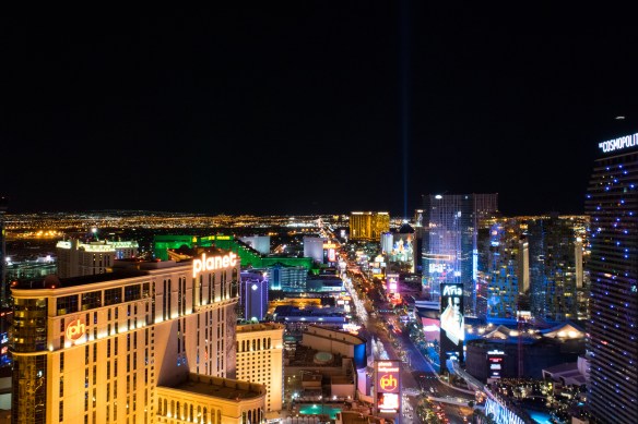 View of the strip from the top of the Eiffel Tower